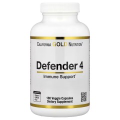 California Gold Nutrition, Defender 4, добавка с витаминами C и D, цинком и селеном, 180 вегетарианских капсул
