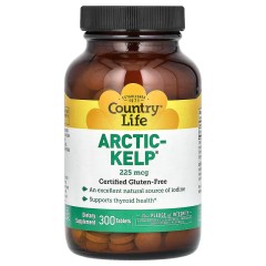 Country Life, Arctic-Kelp, арктические бурые водоросли, 225 мкг, 300 таблеток