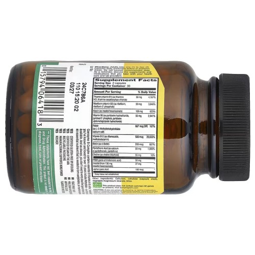 Country Life, Комплекс коэнзимов группы B, 60 веганских капсул (30 порций)