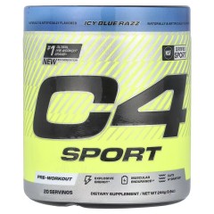 C4 / Cellucor, C4 Sport, предтренировочный комплекс, ледяная голубая малина, 244 г (20 порций)