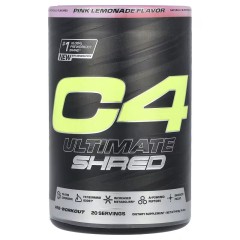 C4 / Cellucor, C4 Ultimate Shred, предтренировочный комплекс, Розовый лимонад, 406 г (20 порций)