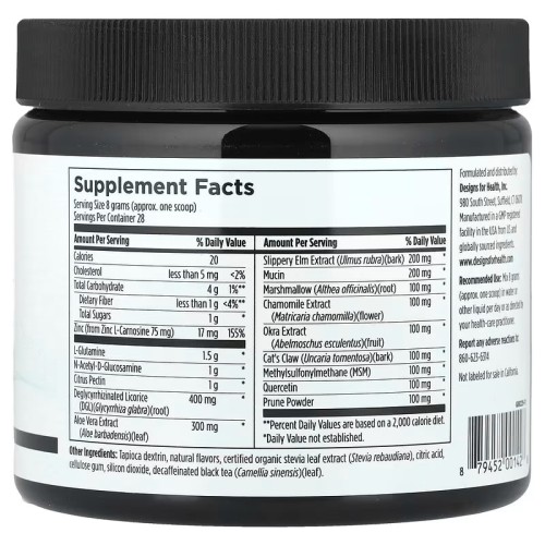 Designs For Health, GI Revive, со вкусом персика, 225 г (8 унций)
