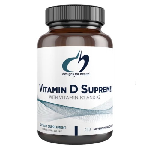 Designs For Health, Vitamin D Supreme, витамины D3, K1 и K2, 60 вегетарианских капсул
