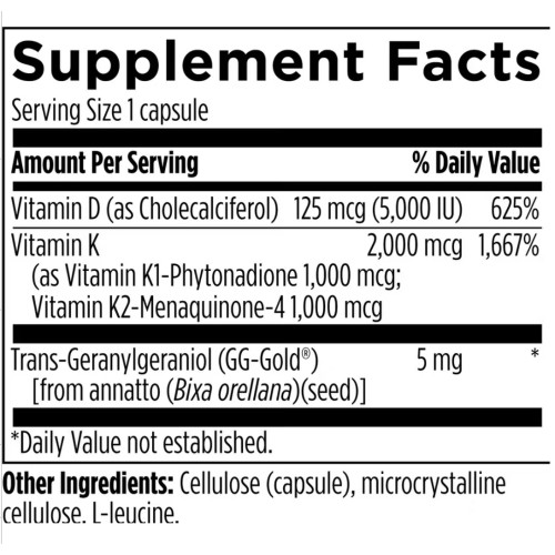 Designs For Health, Vitamin D Supreme, витамины D3, K1 и K2, 60 вегетарианских капсул