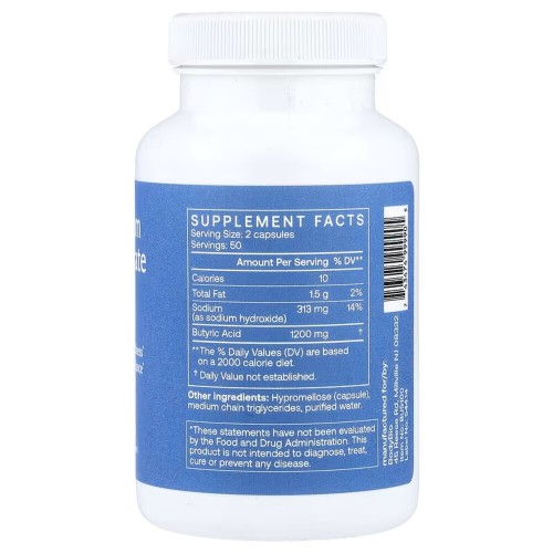 BodyBio, бутират натрия, 100 капсул (50 порций)