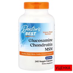 Doctor's Best, глюкозамин, хондроитин и МСМ с OptiMSM, 240 вегетарианских капсул