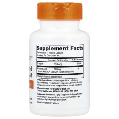 Doctor's Best, стабилизированная R-липоевая кислота, 100 мг, 60 растительных капсул