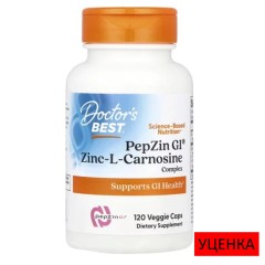 Doctor's Best, PepZin GI, комплекс цинк-L-карнозина, 120 вегетарианских капсул (60 порций)