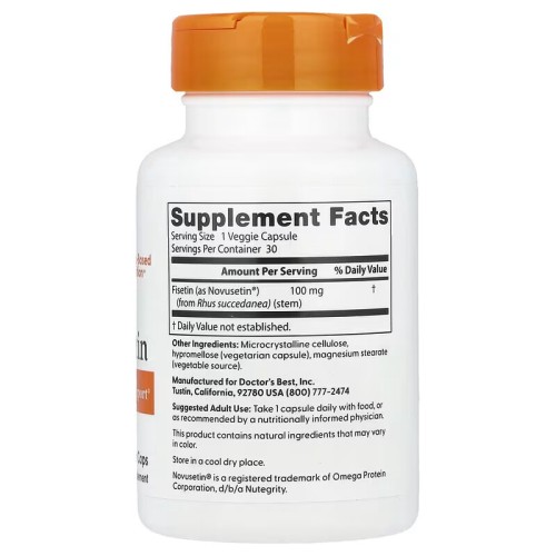 Doctor's Best, физетин с Novusetin, 100 мг, 30 вегетарианских капсул