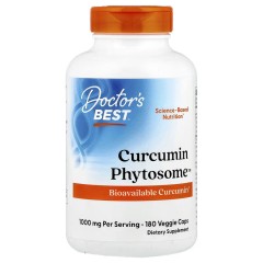 Doctor's Best, Curcumin Phytosome, куркумин, 180 растительных капсул (90 порций)