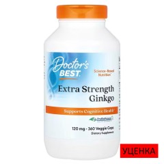 Doctor's Best, гинкго, 120 мг, 360 вегетарианских капсул