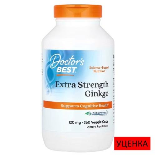 Doctor's Best, гинкго, 120 мг, 360 вегетарианских капсул