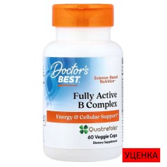 Doctor's Best, комплекс активных витаминов B с Quatrefolic, 60 вегетарианских капсул