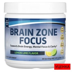 Divine Health, Brain Zone Focus, лимон и лайм, 150 г (30 порций)