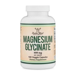 Double Wood, Supplements, Magnesium Glycinate, 400 мг, 180 вегетарианских капсул