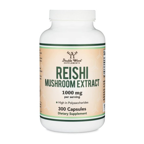 Double Wood, Supplements, Reishi Mushroom Extract, 1000 мг, 300 капсул (150 порций)