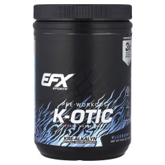 EFX Sports, Предтренировочный комплекс K-otic, со вкусом голубики, 500 г (20 порций)