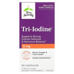 Terry Naturally, Tri-Iodine, йод, 3 мг, 90 капсул (УЦЕНКА! Срок годности: 09/25)