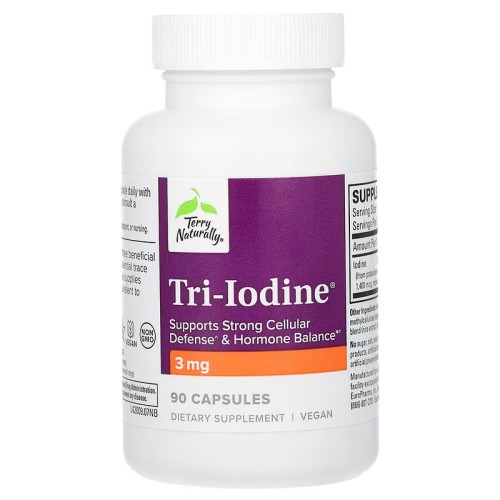 Terry Naturally, Tri-Iodine, йод, 3 мг, 90 капсул (УЦЕНКА! Срок годности: 09/25)