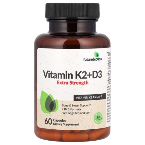 Futurebiotics, Витамин K2 + D3, повышенная сила действия, 60 капсул