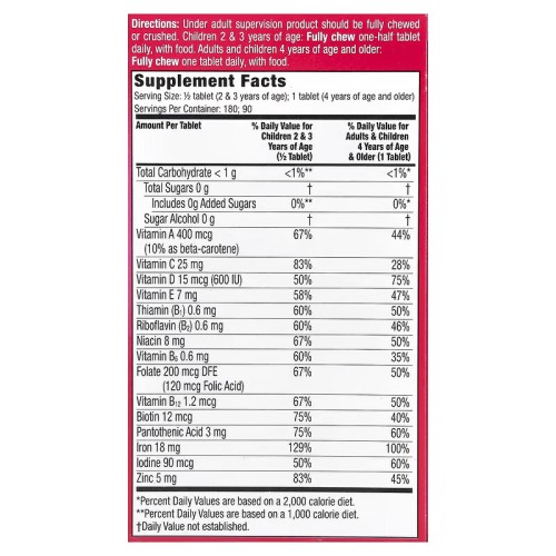 Flintstones, Мультивитамины для детей, с дополнительным содержанием железа, 90 жевательных таблеток
