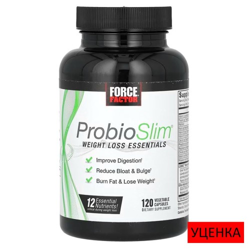 Force Factor, ProbioSlim, средства для снижения веса, 120 вегетарианских капсул (60 порций)