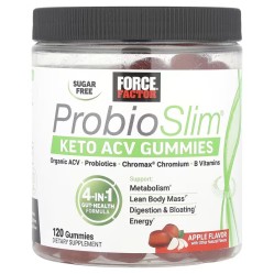 Force Factor, ProbioSlim, жевательные мармеладки с кето-уравновешиванием, вкус яблоко, 120 жевательных таблеток