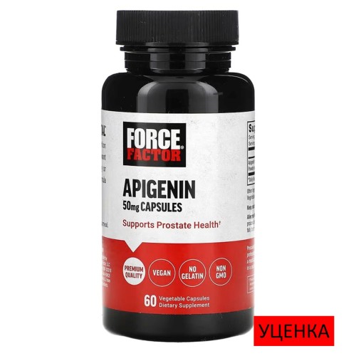 Force Factor, апигенин, 50 мг, 60 растительных капсул
