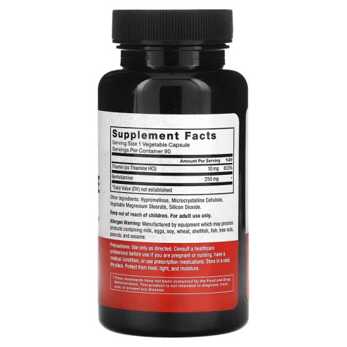 Force Factor, Бенфотиамин, 250 мг, 90 растительных капсул