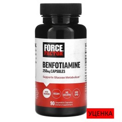 Force Factor, Бенфотиамин, 250 мг, 90 растительных капсул