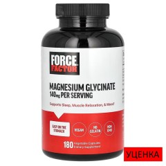 Force Factor, глицинат магния, 140 мг, 180 растительных капсул (90 порций)