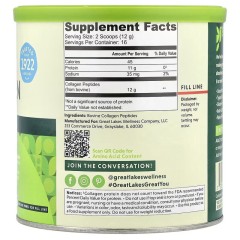 Great Lakes Wellness, быстрорастворимые пептиды коллагена, без вкусовых добавок, 198 г, 16 порций
