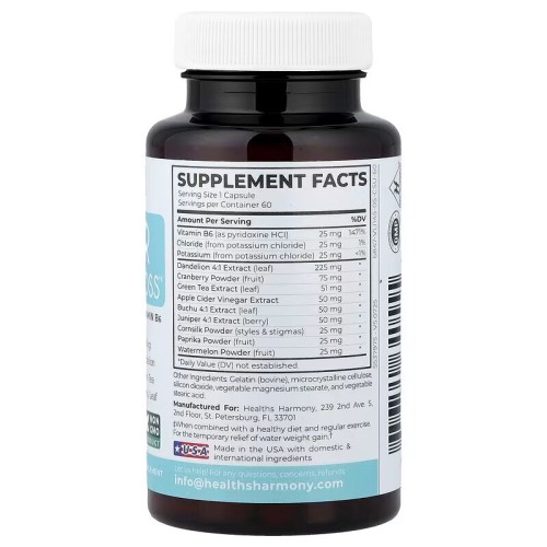 Healths Harmony, Вода для снижения веса, 60 капсул