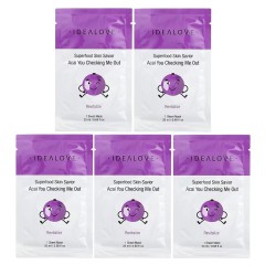 Idealove, Superfood Skin Savior, маска для лица с суперфудами, асаи, 5 шт по 20 мл (0,68 жидк. унции)