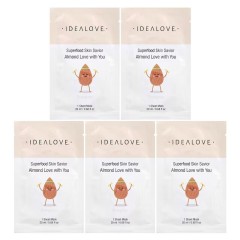 Idealove, Superfood Skin Savior, маска для лица с суперфудами, миндаль, 5 шт по 20 мл (0,68 жидк. унции)