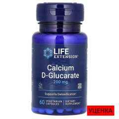 Life Extension, D-глюкарат кальция, 200 мг, 60 растительных капсул