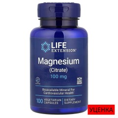 Life Extension, магний (цитрат), 100 мг, 100 вегетарианских капсул