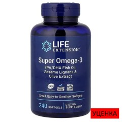Life Extension, супер омега-3, 240 капсул (60 порций)
