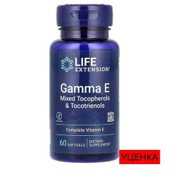 Life Extension, Gamma E, смесь токоферолов и токотриенолов, 60 мягких таблеток