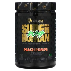 ALPHA LION, SuperHuman Pump, Peach Pumps, вкус Персиковые кольца, 378 г, 42 порции