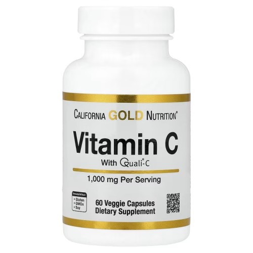California Gold Nutrition, витамин C, Quali-C, 1000 мг, 60 растительных капсул