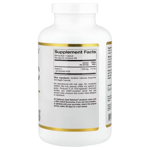 California Gold Nutrition, витамин C, Quali-C, 1000 мг, 365 растительных капсул