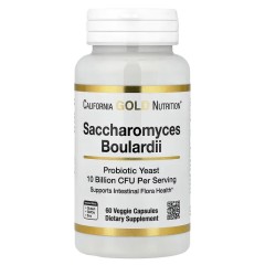 California Gold Nutrition, сахаромицеты Буларди, пробиотические дрожжи, 10 млрд КОЕ, 60 растительных капсул, (30 порций)