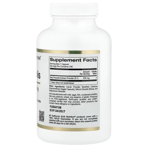California Gold Nutrition, пчелиный прополис, 1000 мг, 240 капсул