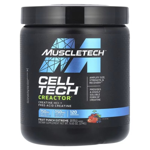 MuscleTech, Performance Series, CREACTOR, формула гидрохлорида креатина, с фруктовым вкусом, 274 г (120 порций)
