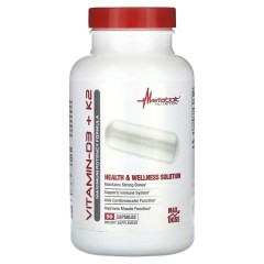 Metabolic Nutrition, витамины D3 и K2, 90 капсул