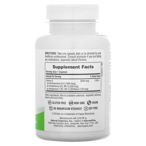 NaturesPlus, Pro Super K Complex, 60 капсул (2040 мкг в капсуле)