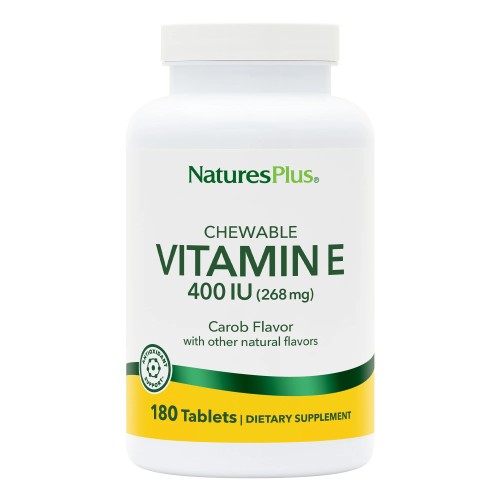 NaturesPlus, Витамин Е, 268 мг (400 МЕ), 180 жевательных таблеток