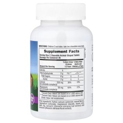 NaturesPlus, Animal Parade, детский жевательный кальций без сахара, ванильное мороженное, 90 таблеток в форме животных