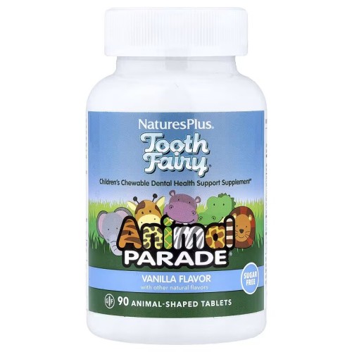 NaturesPlus, Source of Life, Animal Parade, детские жевательные пробиотики M18, ваниль, 90 таблеток (45 порций)